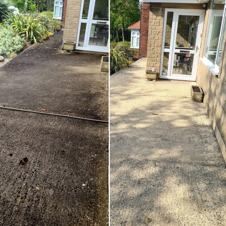 Fresh outdoor patio and driveway